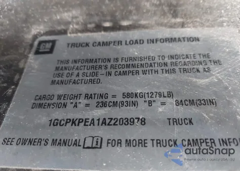 2010 Chevrolet Silverado 1500 Work Truck z USA, uszkodzony, nr VIN 1GCPKPEA1AZ203978